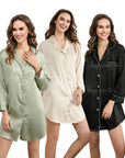 Personalized Satin Pajama Long Sleeved Dress