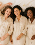 Personalized Satin Pajama Long Sleeved Dress