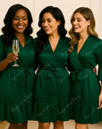 Ruffle Satin Bridesmaid Robe
