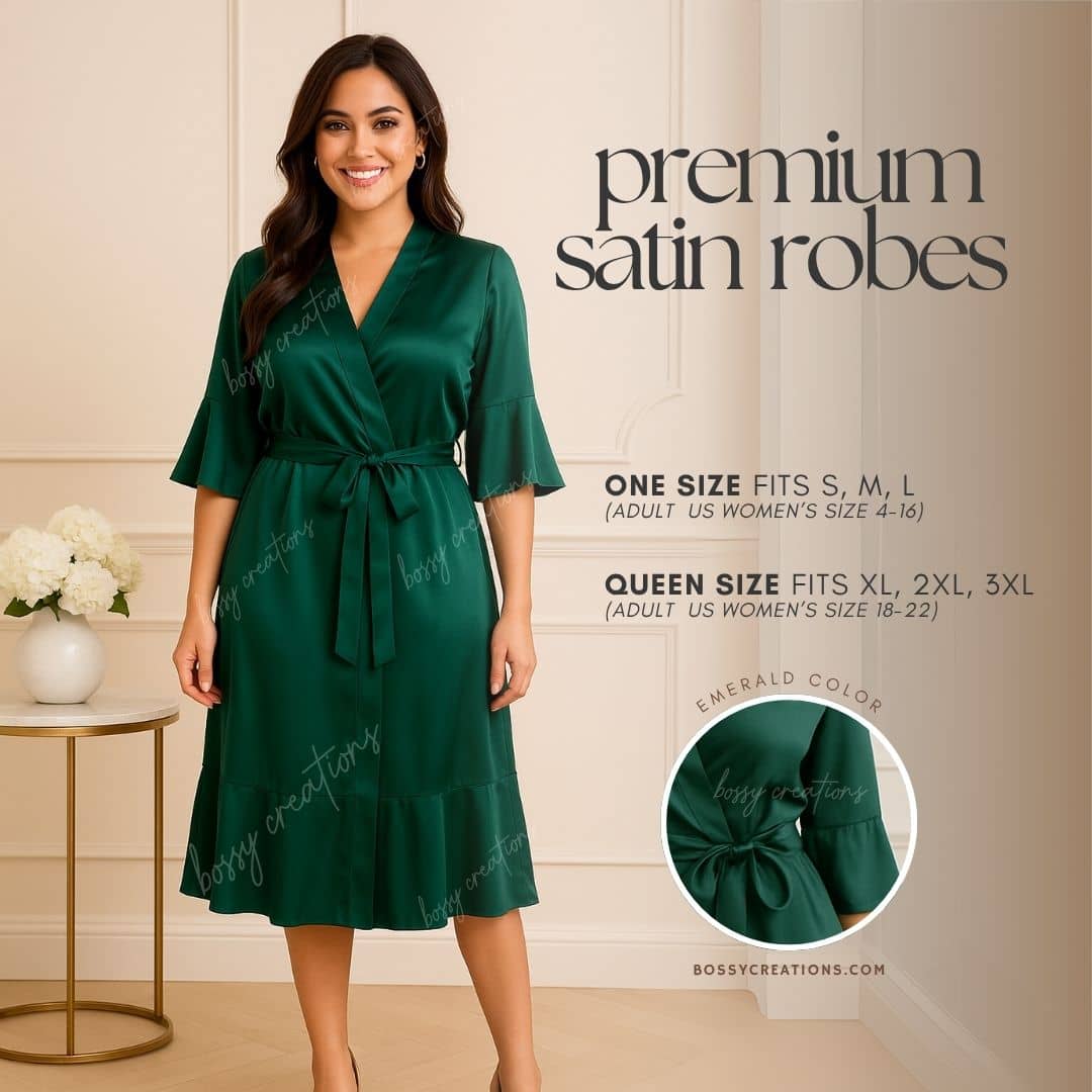 Ruffle Satin Bridesmaid Robe