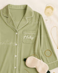 Personalized Satin Pajama Long Sleeved Dress
