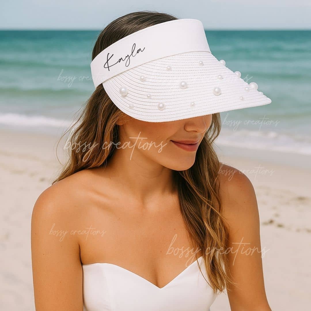 Bachelorette Personalized Sun Visor Hats For Bride