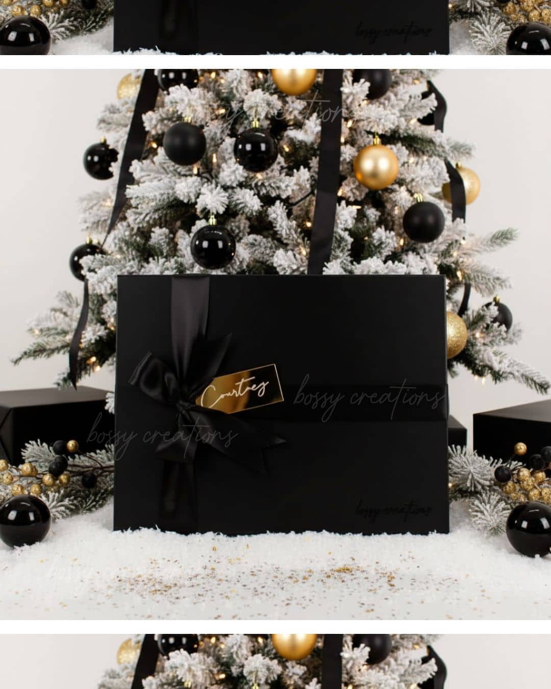 Black \u0026 Gold Christmas Winter Box For Her, image size:1080x1350