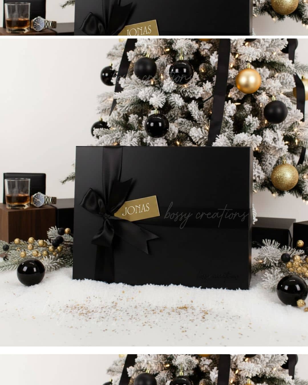 Black \u0026 Gold Christmas Winter Box For Him – Bossy Creations, image size:1080x1350
