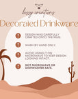 Personalized Tumbler for Bridesmaid Bachelorette Gifts Boho Wedding Gifts 25oz Glass Tumbler | Glass Tumbler w/ Bamboo lid and Straw