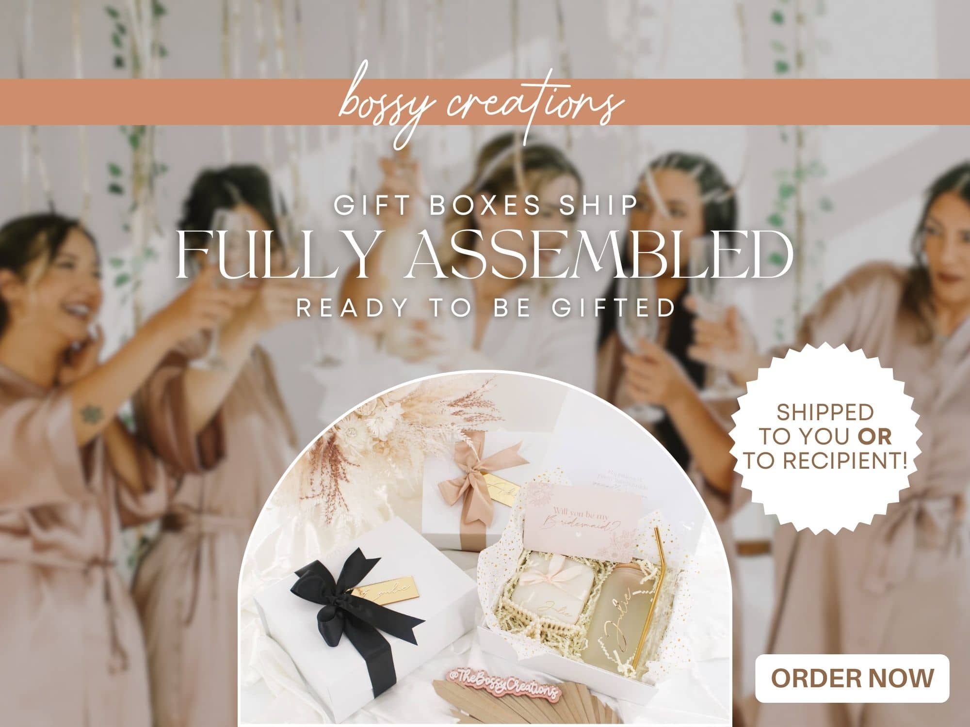 Modern Luxury Limited Edition Sage Green Large Gift Box for Bridesmaid Gifts. Includes Sage Green Robe, personalized champagne glass, scented candle, matches, organic soap, satin hair scrunchie, satin eye mask.