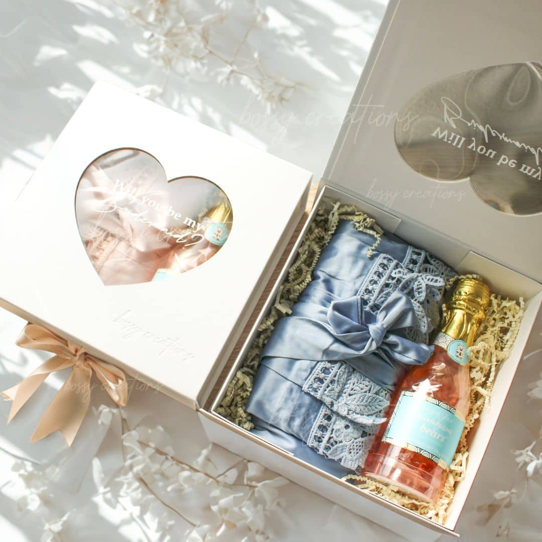 Champagne &amp; Satin Heart Box