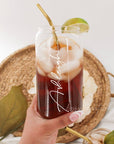 Signature Glass Tumbler with Straw + Bamboo Lid (16oz)