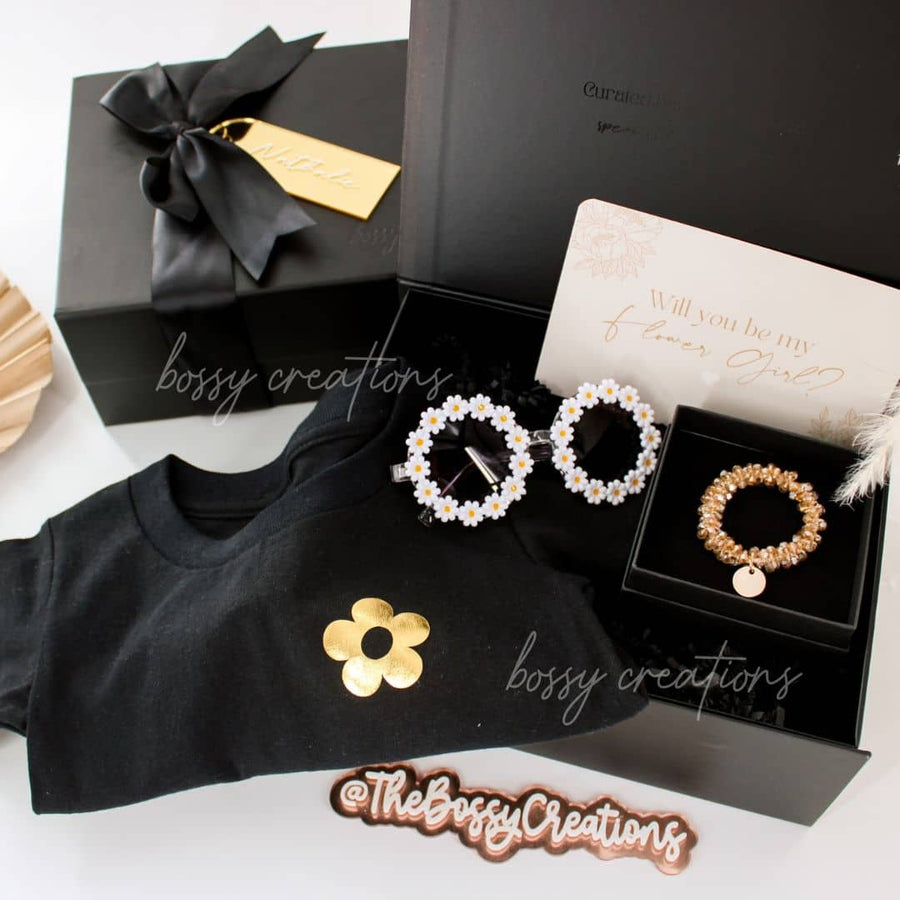 Black Flower Girl Gift Box