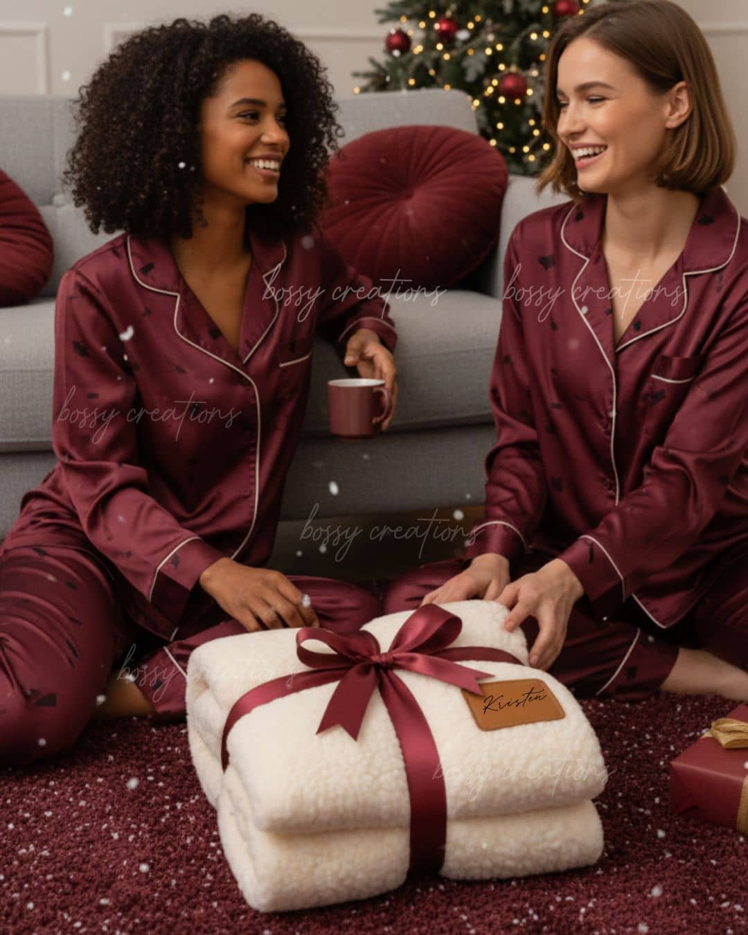 Burgundy Christmas Teddy Extra Large Box