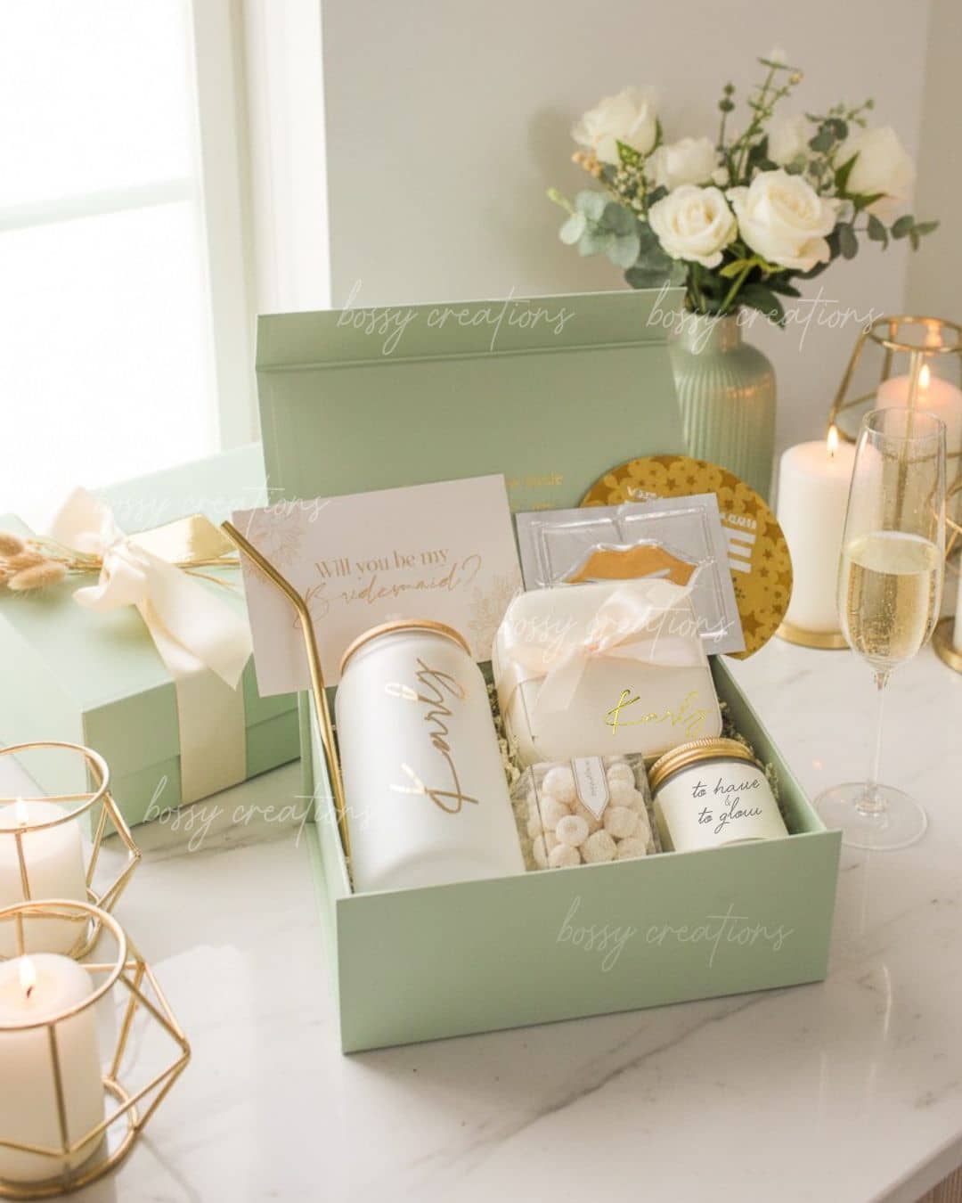 Proposal Box Elegant Bridesmaid Proposal Boxes & Bridal Party Gifts – Bossy Creations