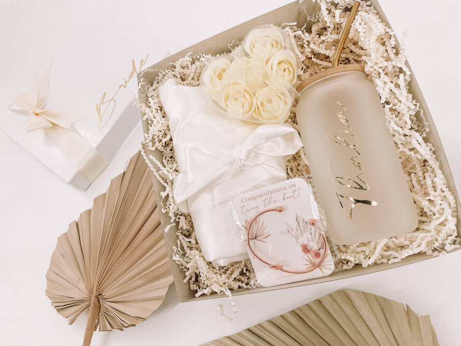 Bride Gift Box Set With Robe Satin Bridal Engagement Gift Basket Present Bridal Gift Basket Future Mrs. Gift Bridal Shower Gift Boho Wedding Gift, Bachelorette Party Gift For Bride, Engagement Gift For Friend, Personalized Tumbler