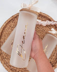Signature Glass Tumbler with Straw + Bamboo Lid (25oz)